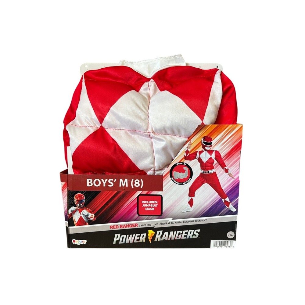 Power Ranger Red Ranger Costume Set w/Mask Boy's M (SZ 8) Halloween Dress Up NEW